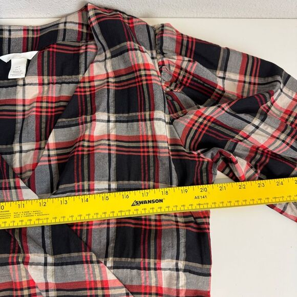 H&M Plaid Wrap Tie Belt Top 14 - Picture 6 of 7